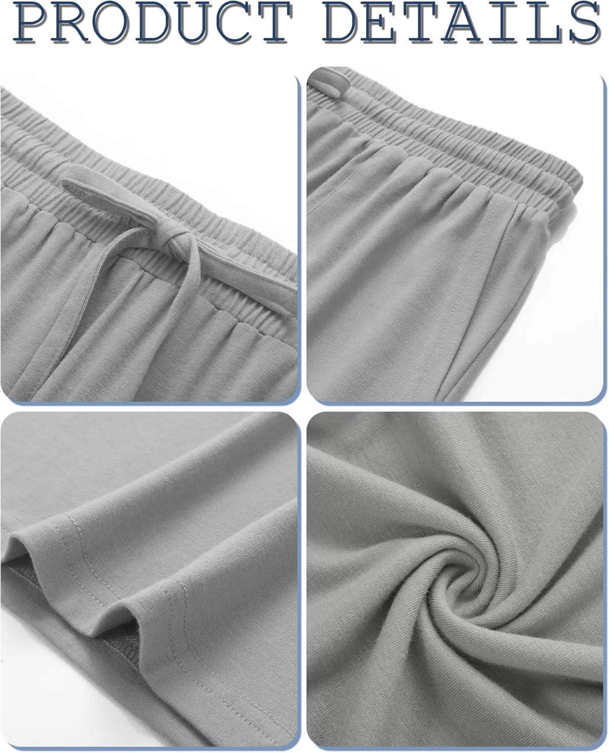 3 Pack Plus Size Pants for Women Wide Leg Casual Pant Drawstring Stretchy Waist Trousers with Pockets
