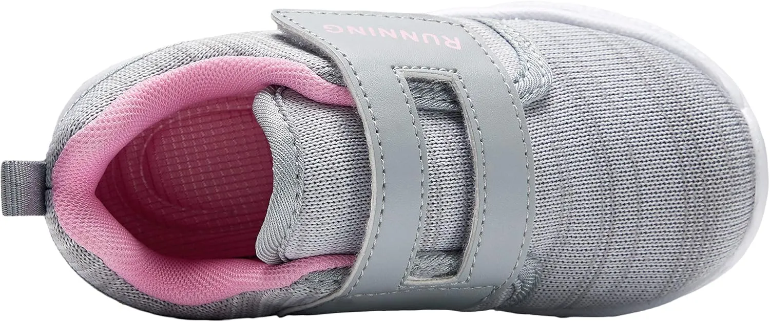 adituo Toddler/Little Kid Boys Girls Lightweight Breathable Sneakers Strap Athletic Runing Walking Sports Shoes