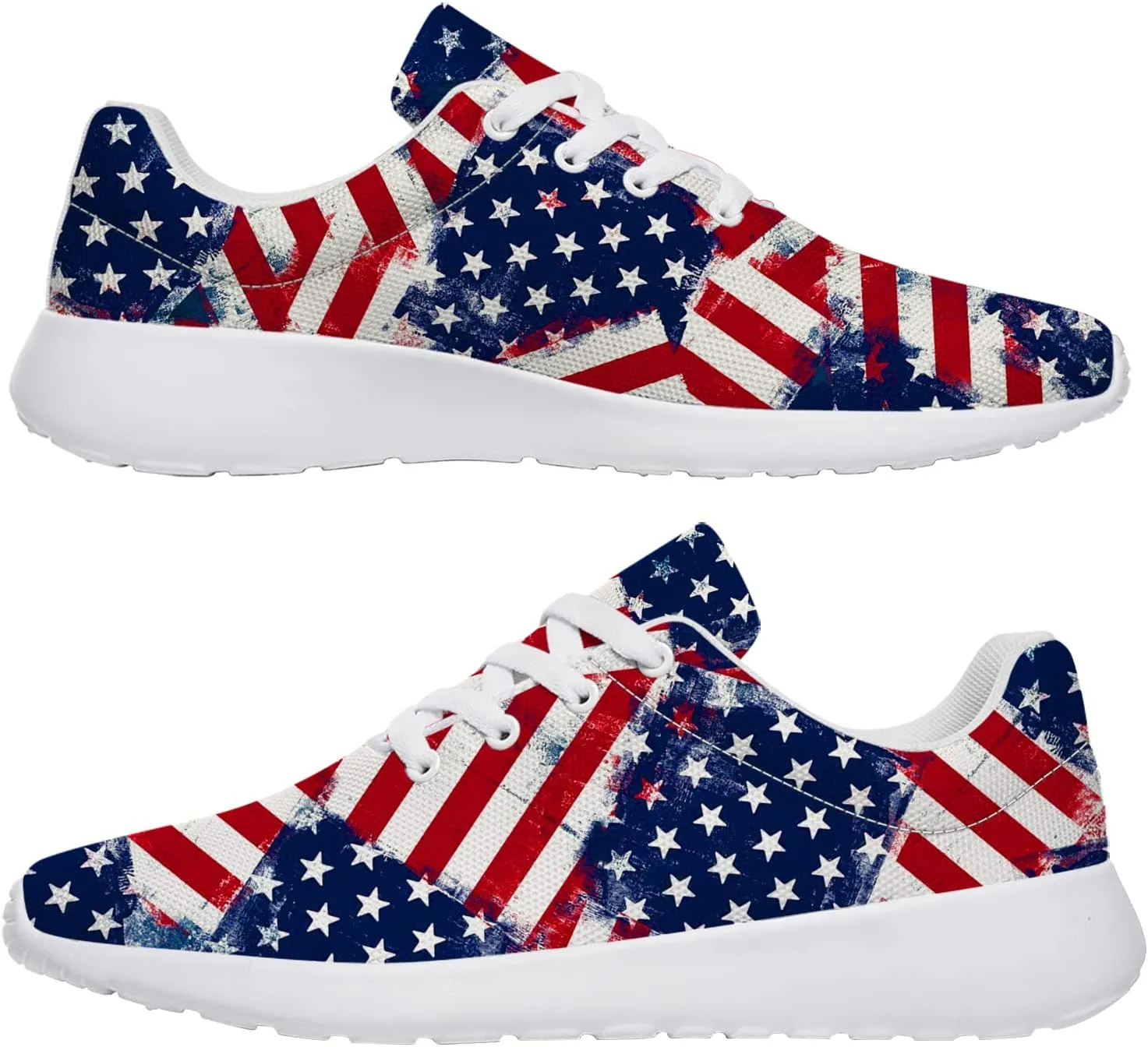 American Flag Shoes Womens Mens Road Running Shoes Athletic Sneakers Tennis Walking Shoes Gifts for Her,Him