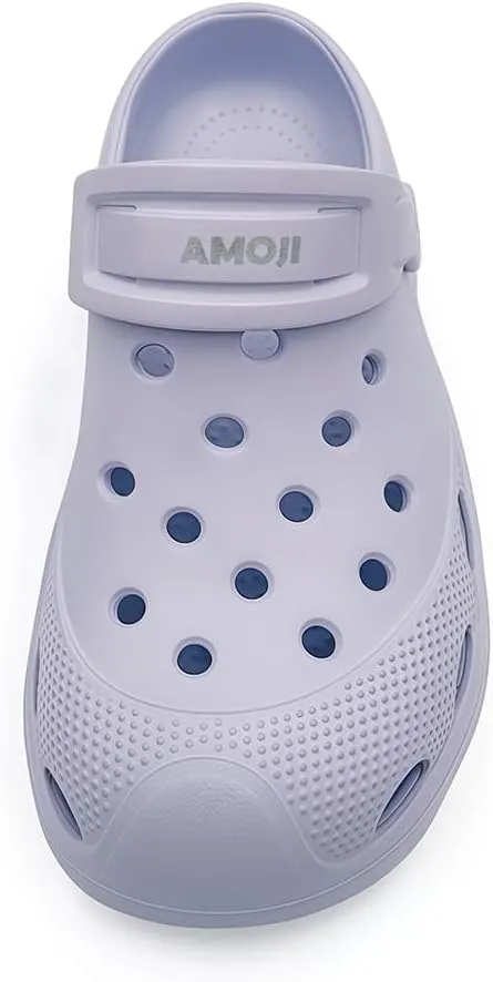 Amoji Women Platform Clogs Thick Yard Garden Shoes Summer Sandals 0859