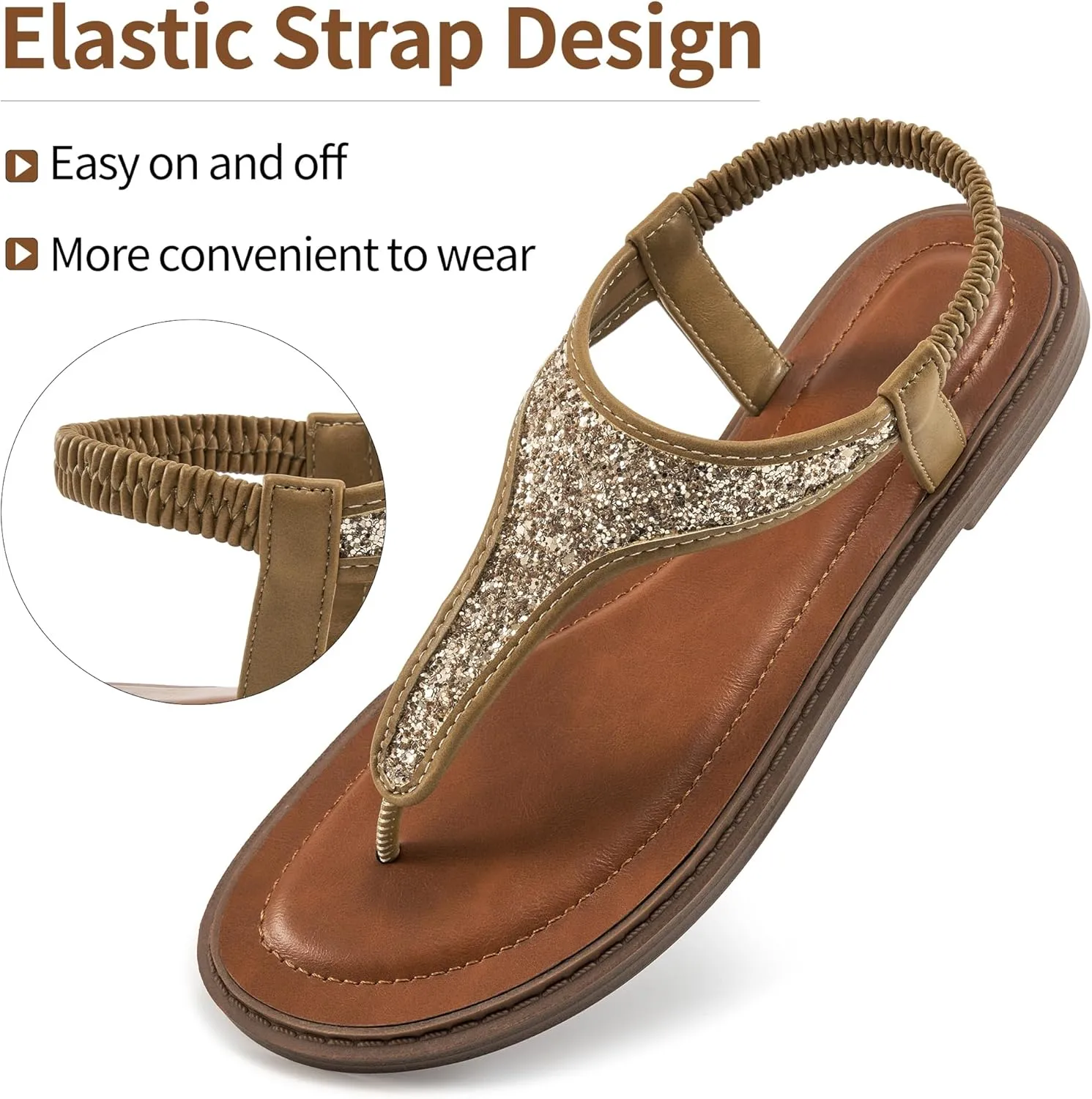 Aomigoct Flat Sandals Women Dressy: Comfortable Summer Beach Sandal for women - Casual Ladies Fashion Walking Shoes