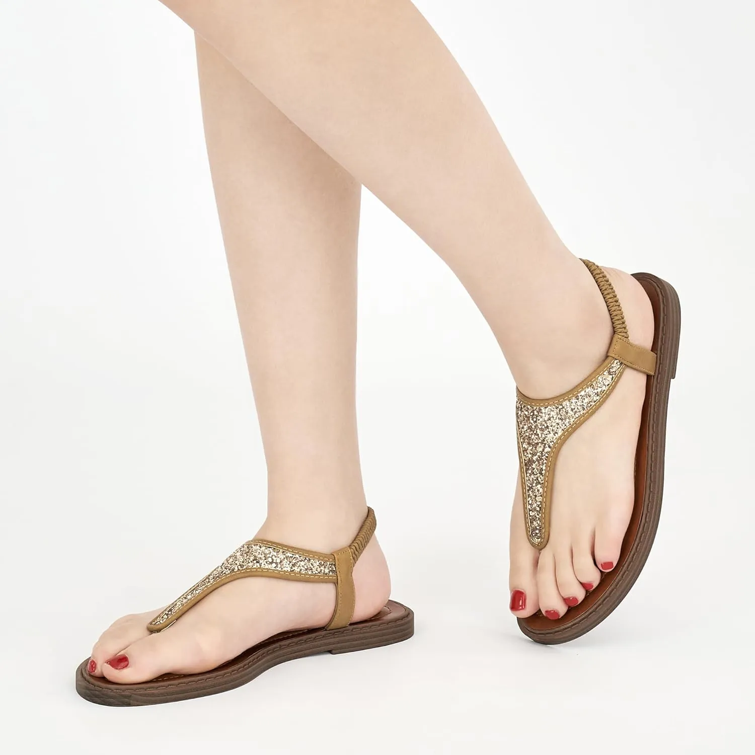 Aomigoct Flat Sandals Women Dressy: Comfortable Summer Beach Sandal for women - Casual Ladies Fashion Walking Shoes