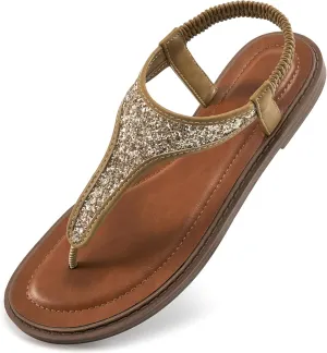 Aomigoct Flat Sandals Women Dressy: Comfortable Summer Beach Sandal for women - Casual Ladies Fashion Walking Shoes