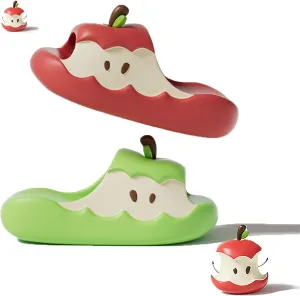 Apples Slippers for Women Men, 3D Cute Cartoon Apples Shaped Sandals Non-Slip Sole Slides Beach Sandals
