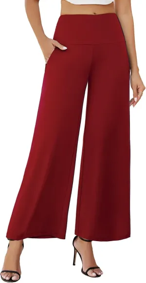 Arolina Women's Stretchy Wide Leg Palazzo Lounge Pants with Pockets Casual Comfy High Waist Palazzo Pants for Women Dressy