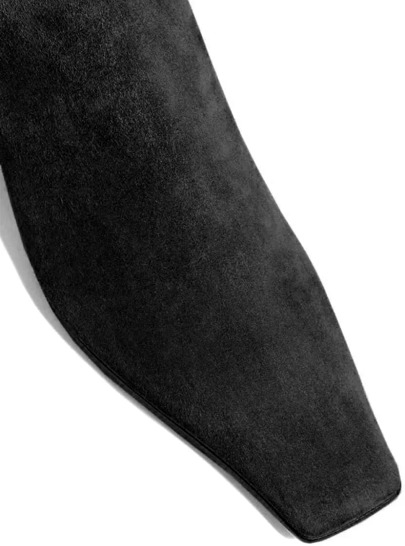 Arqa Women's Square Toe Knee High Boots Low Block Heel Slouchy Boot Comfort Western Riding Boots for Women