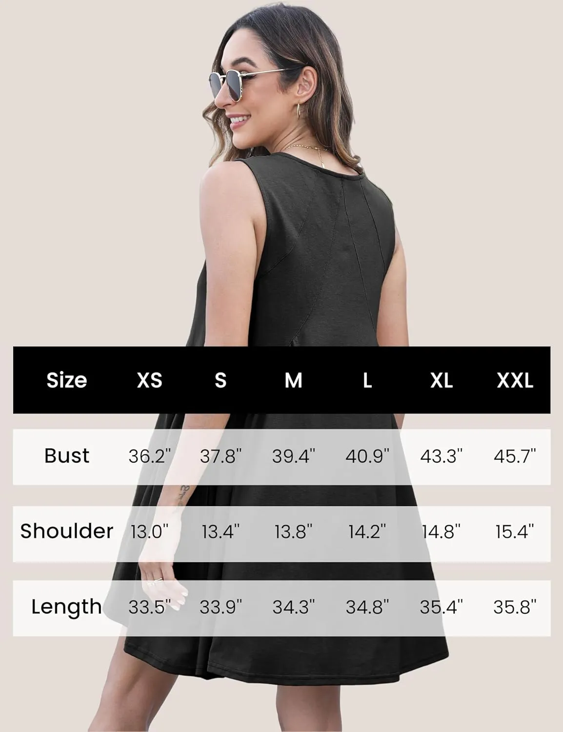 Athlisan Womens Summer Sleeveless Mini Dress Casual Loose V Neck Sundress with Pockets