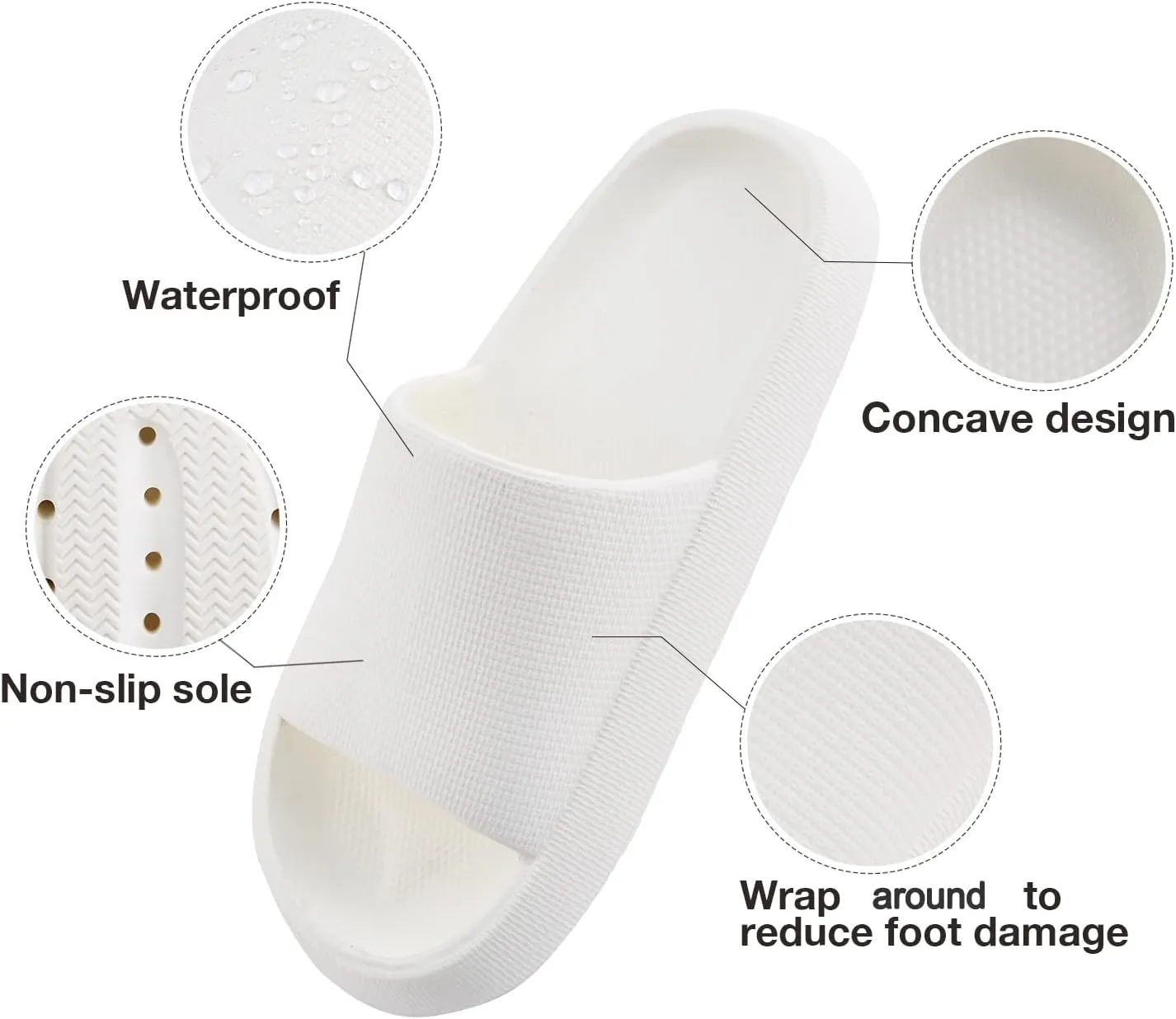 AUSLAND Women's Cloud Slides - Thick Sole Non-Slip Slippers Sandals, Lightweight Quick-Dry EVA Foam Shoes Indoor Outdoor Comfort 90111