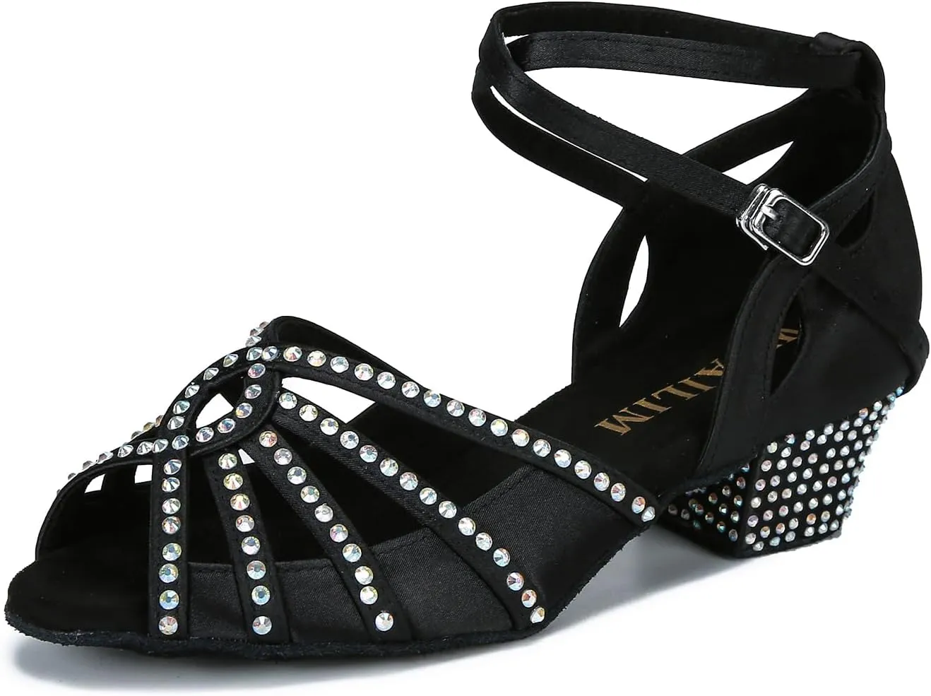 Ballroom Rhinestone Dance Shoes Women Latin Salsa Bachata Social Dancing Sandals L6889