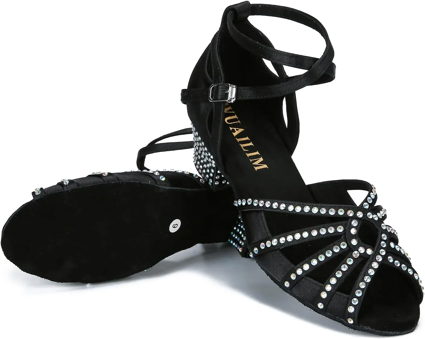Ballroom Rhinestone Dance Shoes Women Latin Salsa Bachata Social Dancing Sandals L6889