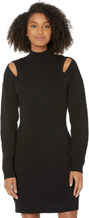 BCBGeneration Women's Mini Long Sleeve Mock Neck Shoulder Cut Out Dresses