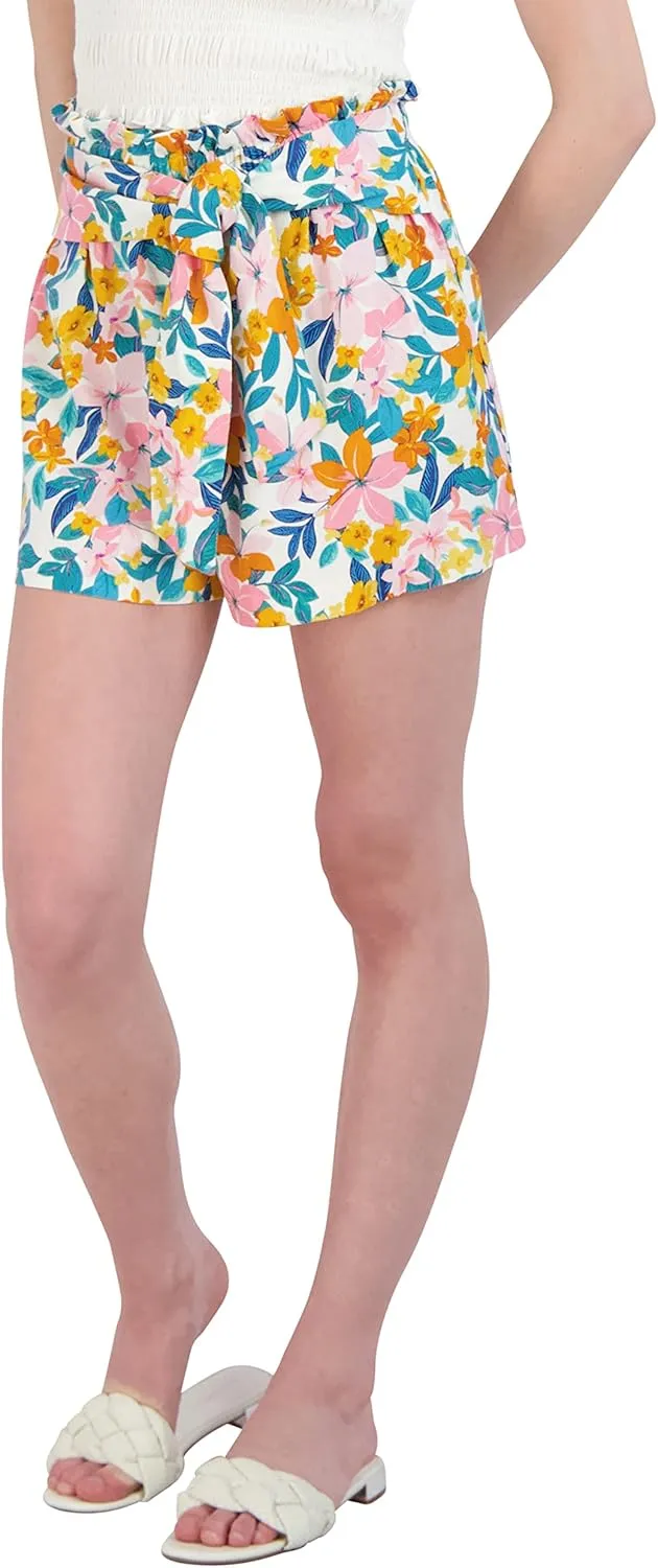 BCBGeneration Women's Relaxed Elastic Tie Front Paperbag Short