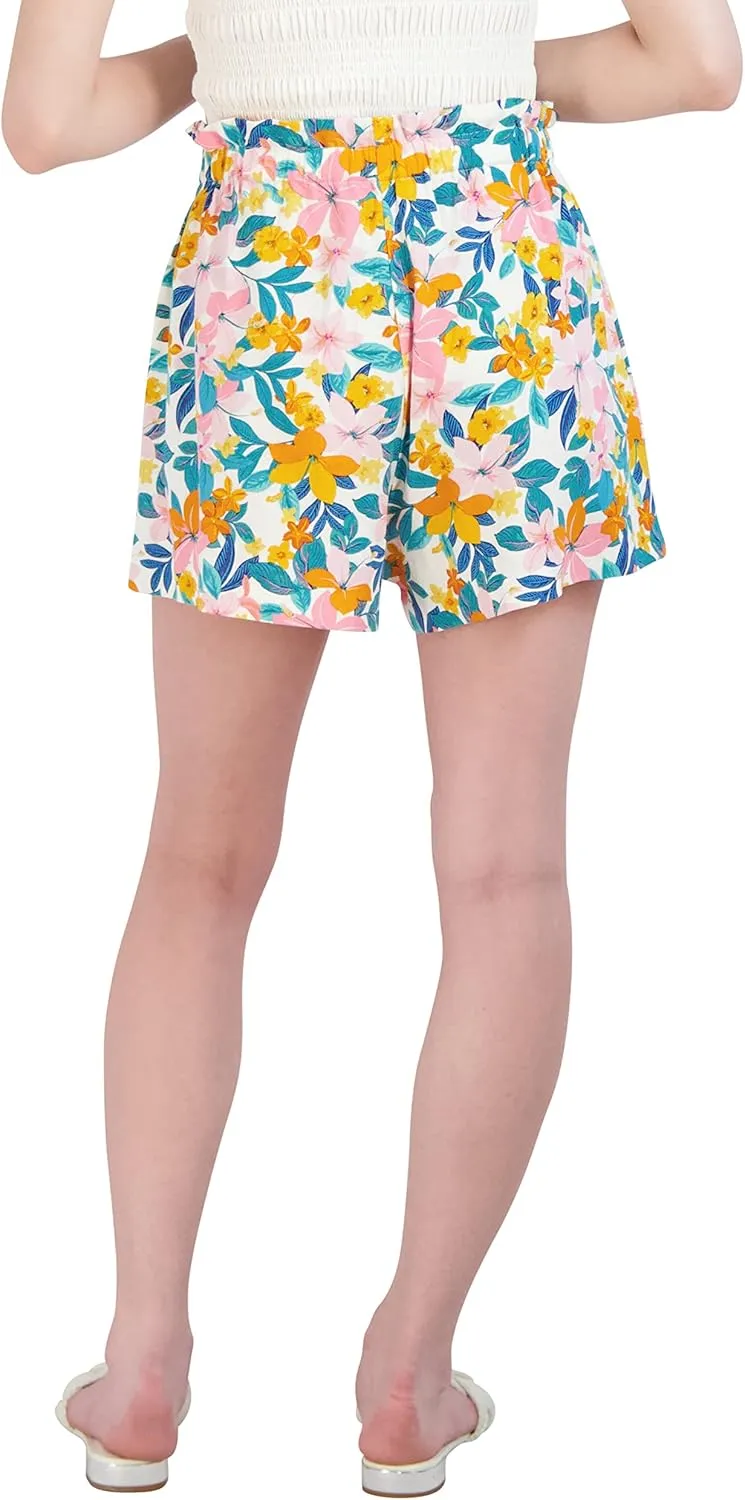 BCBGeneration Women's Relaxed Elastic Tie Front Paperbag Short