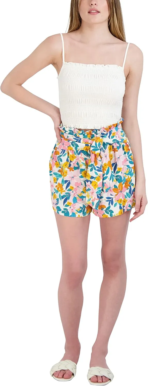 BCBGeneration Women's Relaxed Elastic Tie Front Paperbag Short