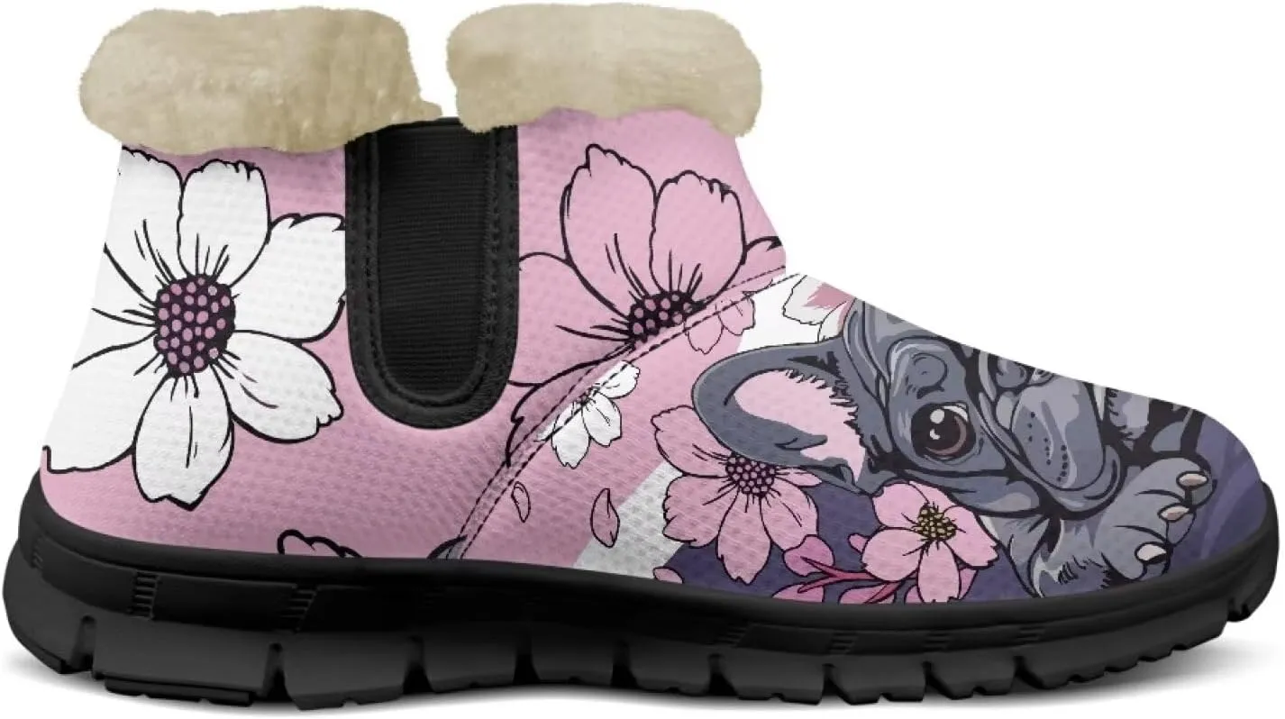 Binienty Warm Snow Boots for Women Winter Slip On Ankle Booties for Outdoor Travel