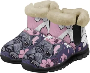 Binienty Warm Snow Boots for Women Winter Slip On Ankle Booties for Outdoor Travel