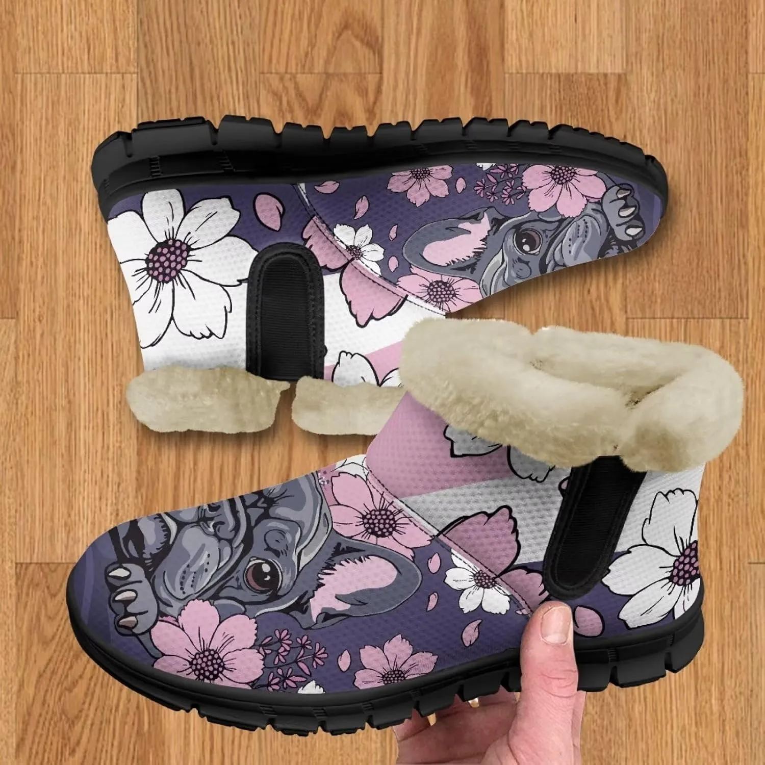 Binienty Warm Snow Boots for Women Winter Slip On Ankle Booties for Outdoor Travel