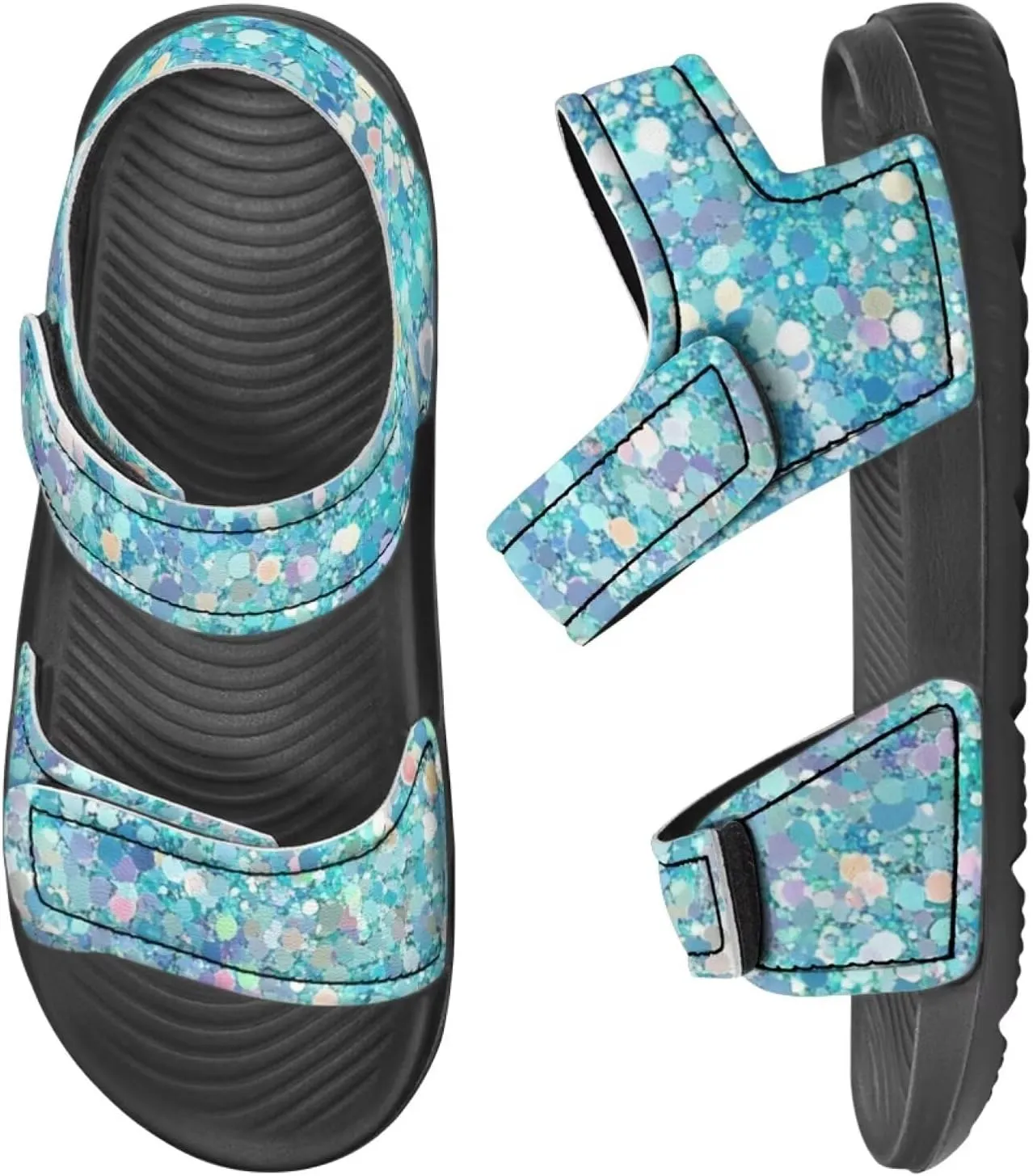 Bling Bling Sandals for Kids Girls US 5 Fashion Summer Dress Shoes Princess Beach Water Shoes Adjustable Outdoor Sport Hiking Sandals