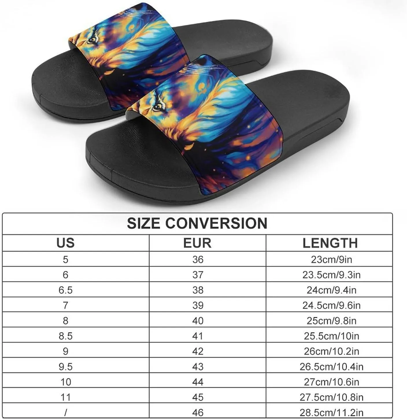 Blue Universe Lion Glaxy Funny House Sandals Non Slip Shower Slippers Quick Drying Bathroom Shoes for Women Men