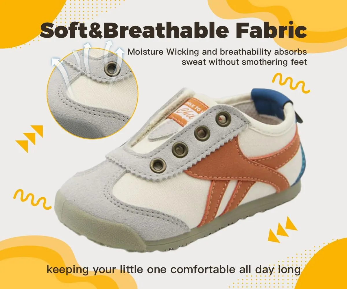 Boys Girls Sneakers Hook-Loop Walking Shoes Lightweight Students Sports Running Shoes for Toddler/Little Kid/Big Kid