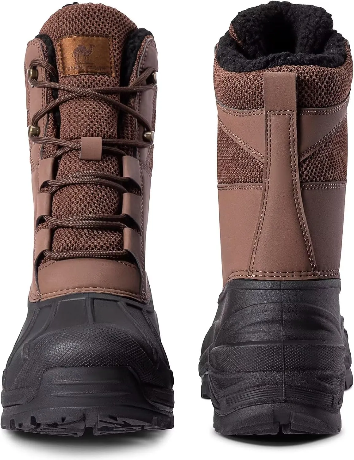 CAMEL CROWN Men's Snow Boots Insulated Waterproof Winter Boots Durable Non-Slip Fur Warm Outdoor Climbing Shoes