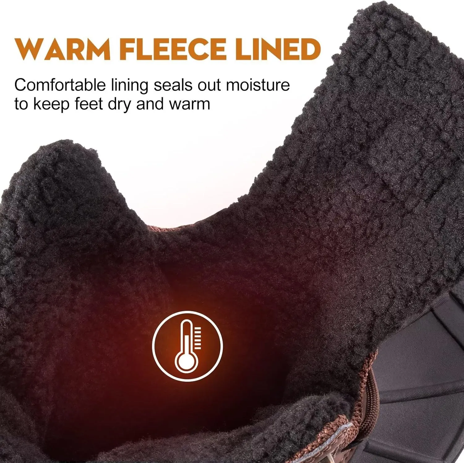 CAMEL CROWN Men's Snow Boots Insulated Waterproof Winter Boots Durable Non-Slip Fur Warm Outdoor Climbing Shoes