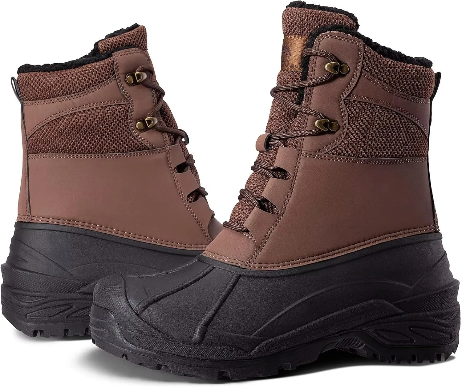 CAMEL CROWN Men's Snow Boots Insulated Waterproof Winter Boots Durable Non-Slip Fur Warm Outdoor Climbing Shoes