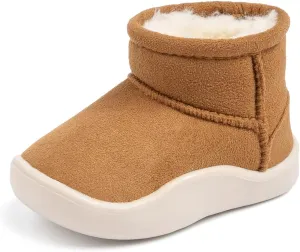 Casazoe Boys Girls Warm Winter Boots Fur Lined Snow Boots Outdoor Soft Winter Ankle Shoes for Toddler/Little Kid