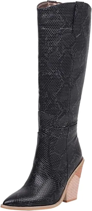 Cathalem Cowboy Boots for Women, Low Chunky Pointed Toe Ankle Boots for Women with Full Bling Sparkly Crystals Booties