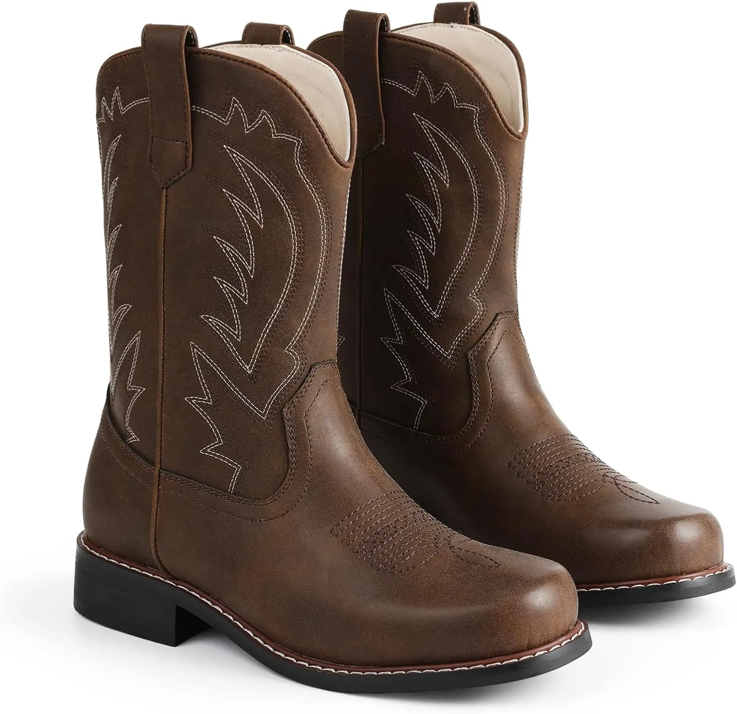 Celbreez Kids Cowboy Boots for Boys Girls Toddler Cwoboy Cowgril Western Boots Square Toe Mid Calf Riding Shoes Little Kid/Big Kid/Toddler