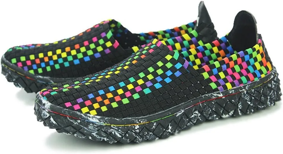 ChicWind Unisex Ultra Lightweight Woven Fashion Sneakers Casual Slip On Walking Shoes