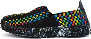 ChicWind Unisex Ultra Lightweight Woven Fashion Sneakers Casual Slip On Walking Shoes