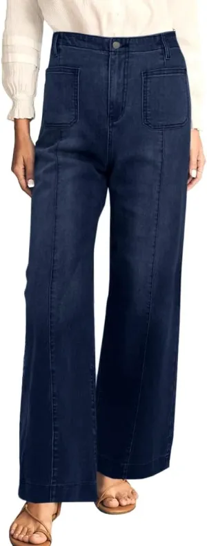 Cicy Bell Womens Wide Leg Flare Jeans Casual Baggy High Waisted Stretchy Trendy Front Seam Denim Pants