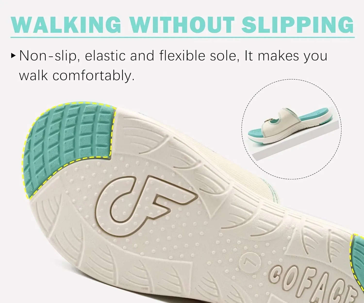 COFACE Womens Orthotic Slides Comfort Plantar Fasciitis Arch Support Slip on Flat Sandals Ladies Soft Cushion Fashion Yoga Mat Slippers With Adjustable Straps