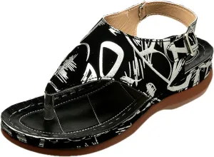 Color Block Dressy Flat Sandals for Women Beach Graphic Work Office Spring Casual Summer Flip Flops Ladies 2024 Falt