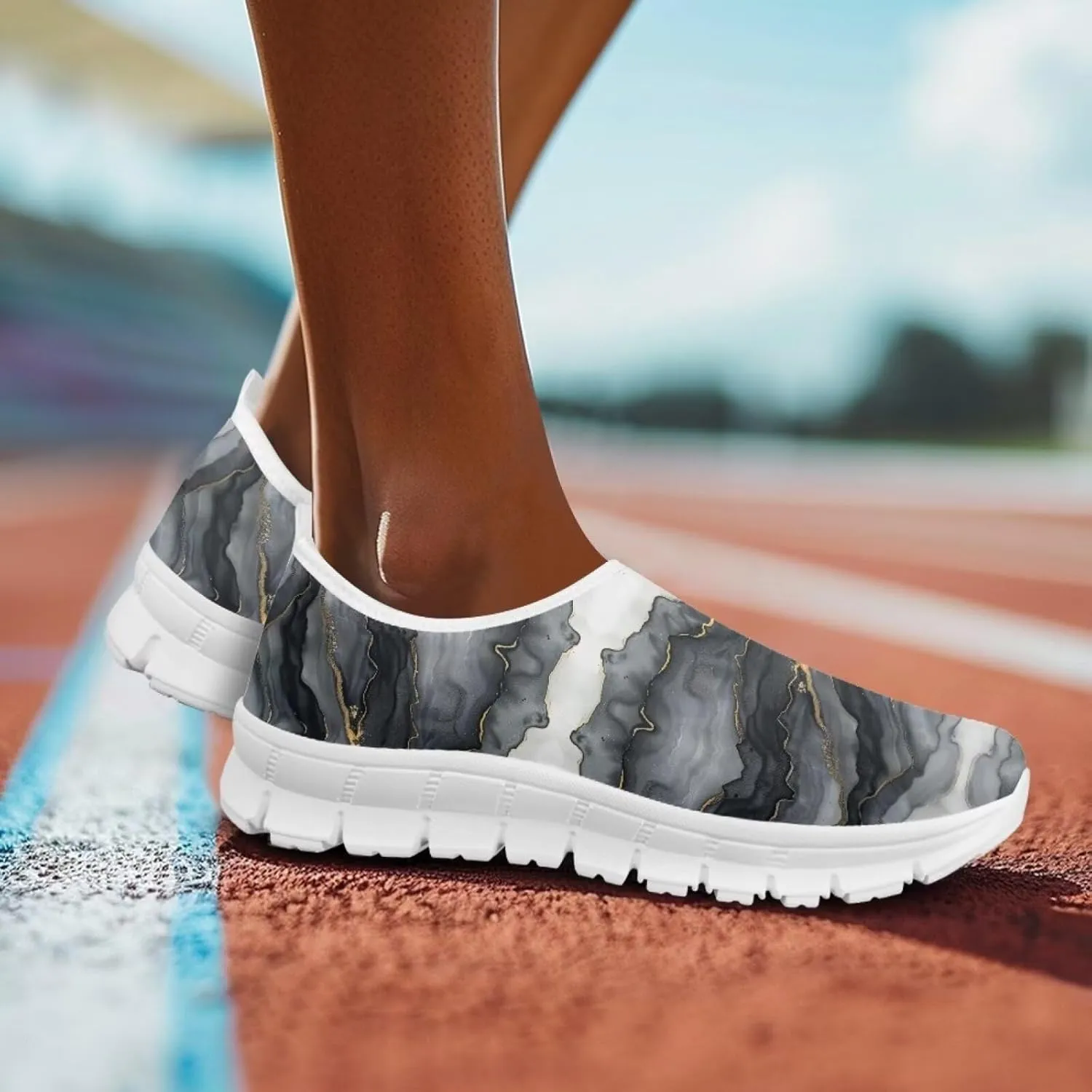 Coloranimal Flats for Women Slip On Shoes Causal Womens Loafers Walking Shoes Lightweight Mesh Athletic Shoes with Anti Skid Sole
