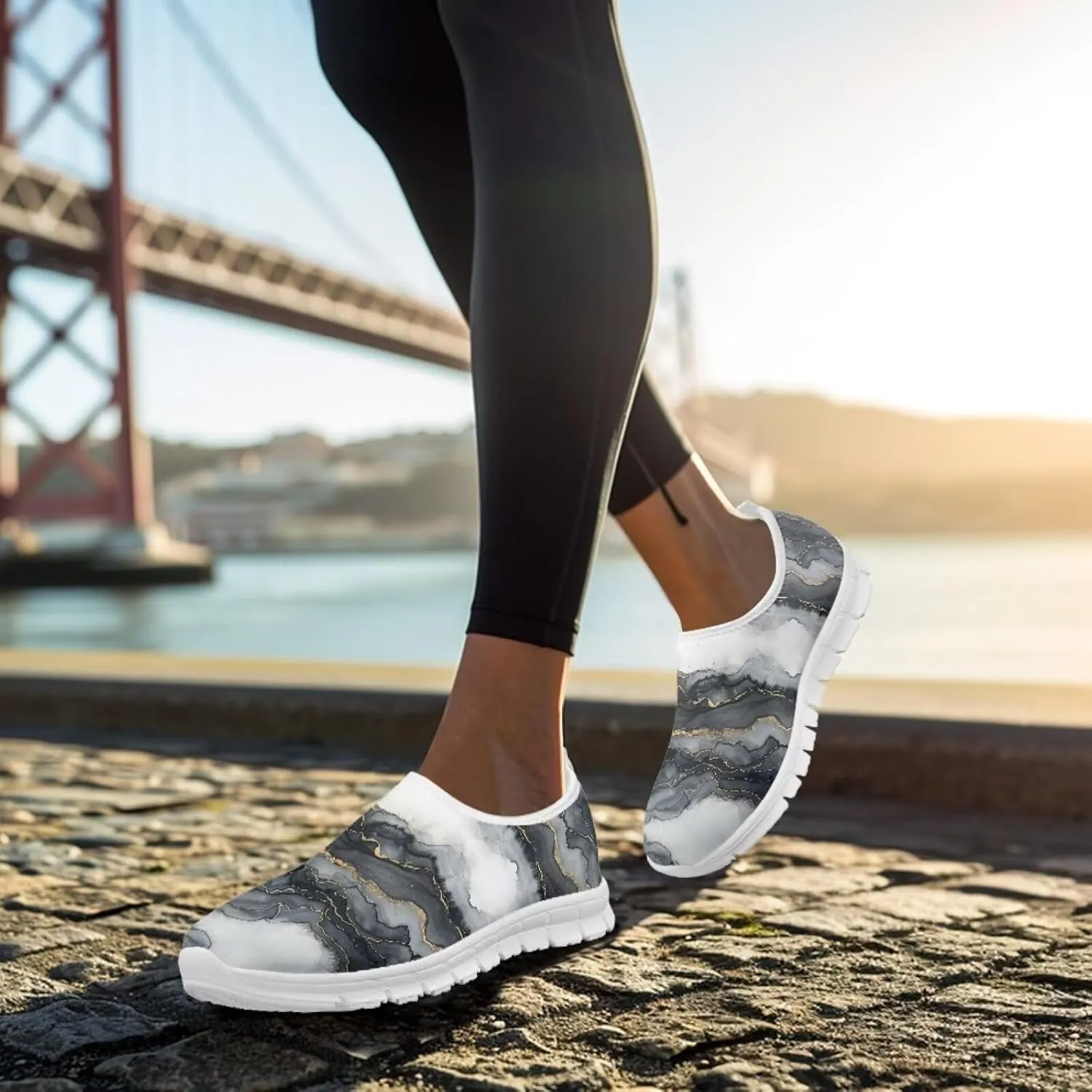 Coloranimal Flats for Women Slip On Shoes Causal Womens Loafers Walking Shoes Lightweight Mesh Athletic Shoes with Anti Skid Sole