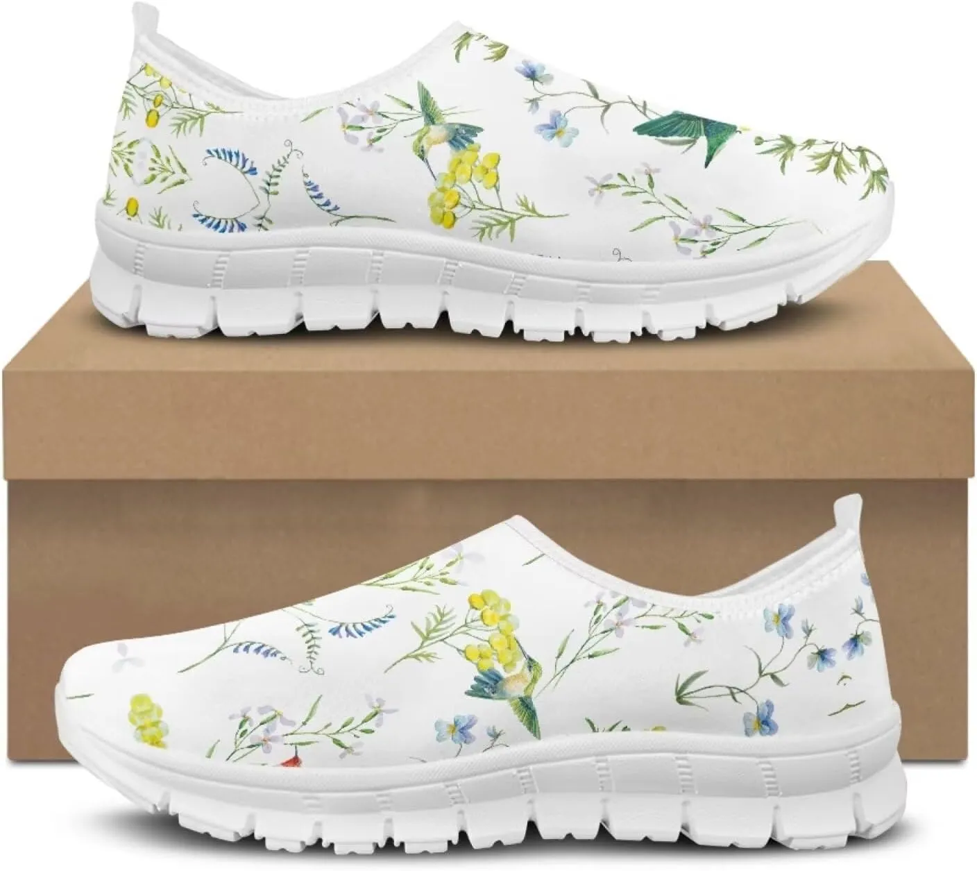 Coloranimal Flats for Women Slip On Shoes Causal Womens Loafers Walking Shoes Lightweight Mesh Athletic Shoes with Anti Skid Sole
