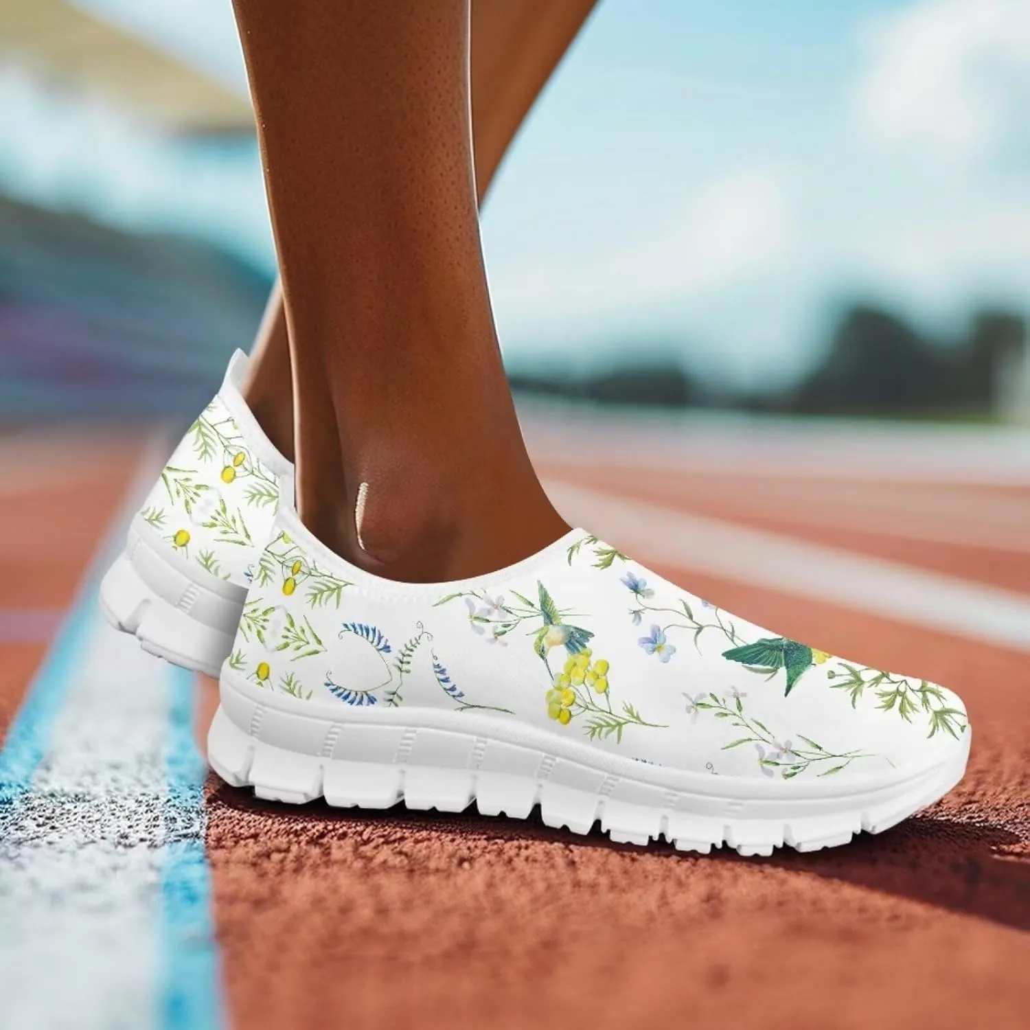 Coloranimal Flats for Women Slip On Shoes Causal Womens Loafers Walking Shoes Lightweight Mesh Athletic Shoes with Anti Skid Sole