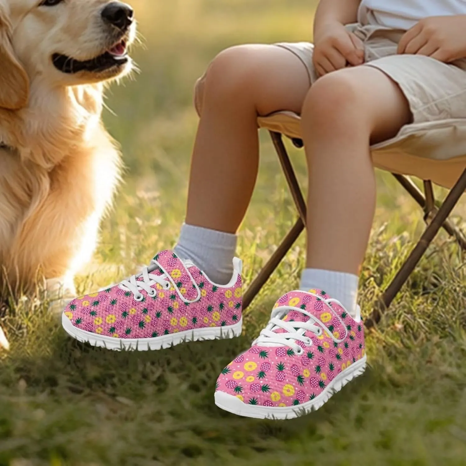 Coloranimal Kids Sneakers Walking Shoes Sports Shoes for Girls Slip On Sneakers Running Shoes Single Buckle Lace Up Shoes