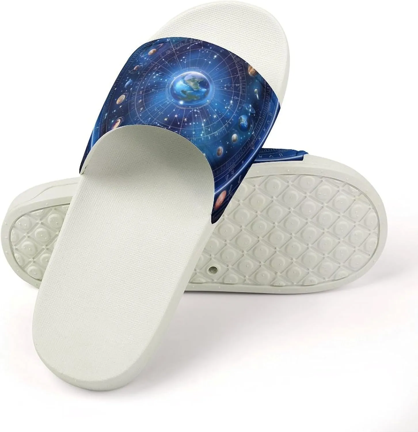 Cosmic Compass Funny House Sandals Non Slip Shower Slippers Quick Drying Bathroom Shoes for Women Men