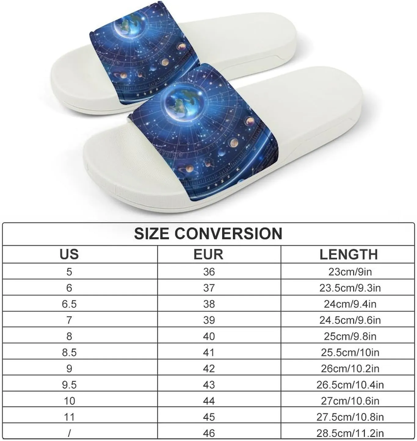 Cosmic Compass Funny House Sandals Non Slip Shower Slippers Quick Drying Bathroom Shoes for Women Men