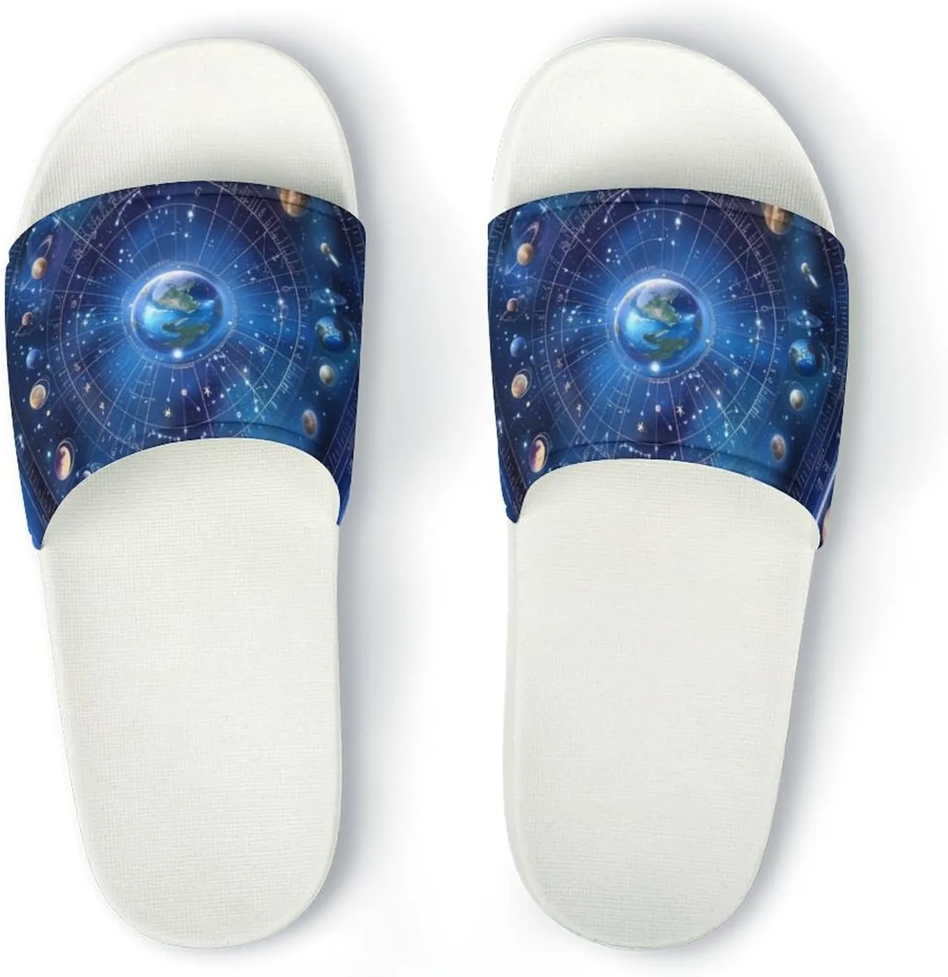 Cosmic Compass Funny House Sandals Non Slip Shower Slippers Quick Drying Bathroom Shoes for Women Men