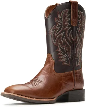 Cowboy Boots For Men - Mens Sport Wide Square Toe Western Boot,Oil/Slip Resistant,Durable Fashionable Classic Pull on 10 Inch Wellington Boots - Soft Toe