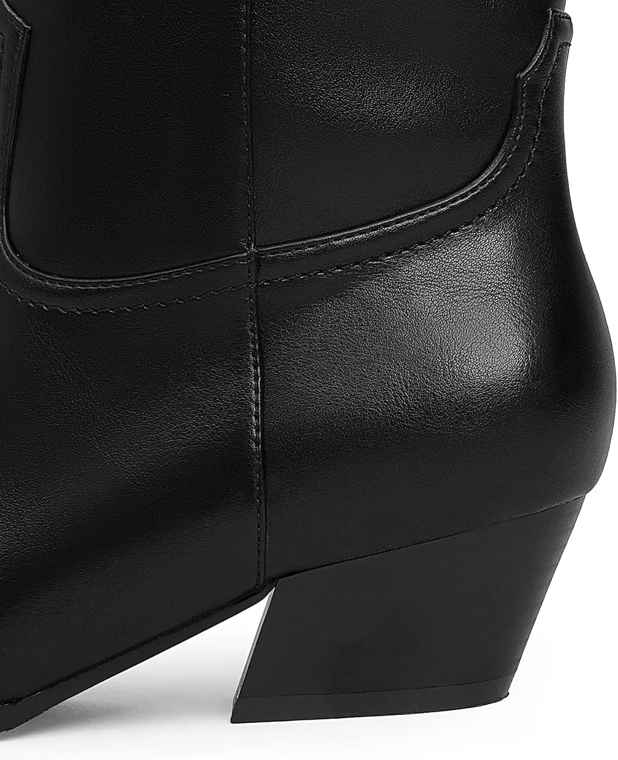 Cowgirl Boots for Women Square Toe Western Cowboy Boots Knee High Chunky Heel Pull On Tall Boots