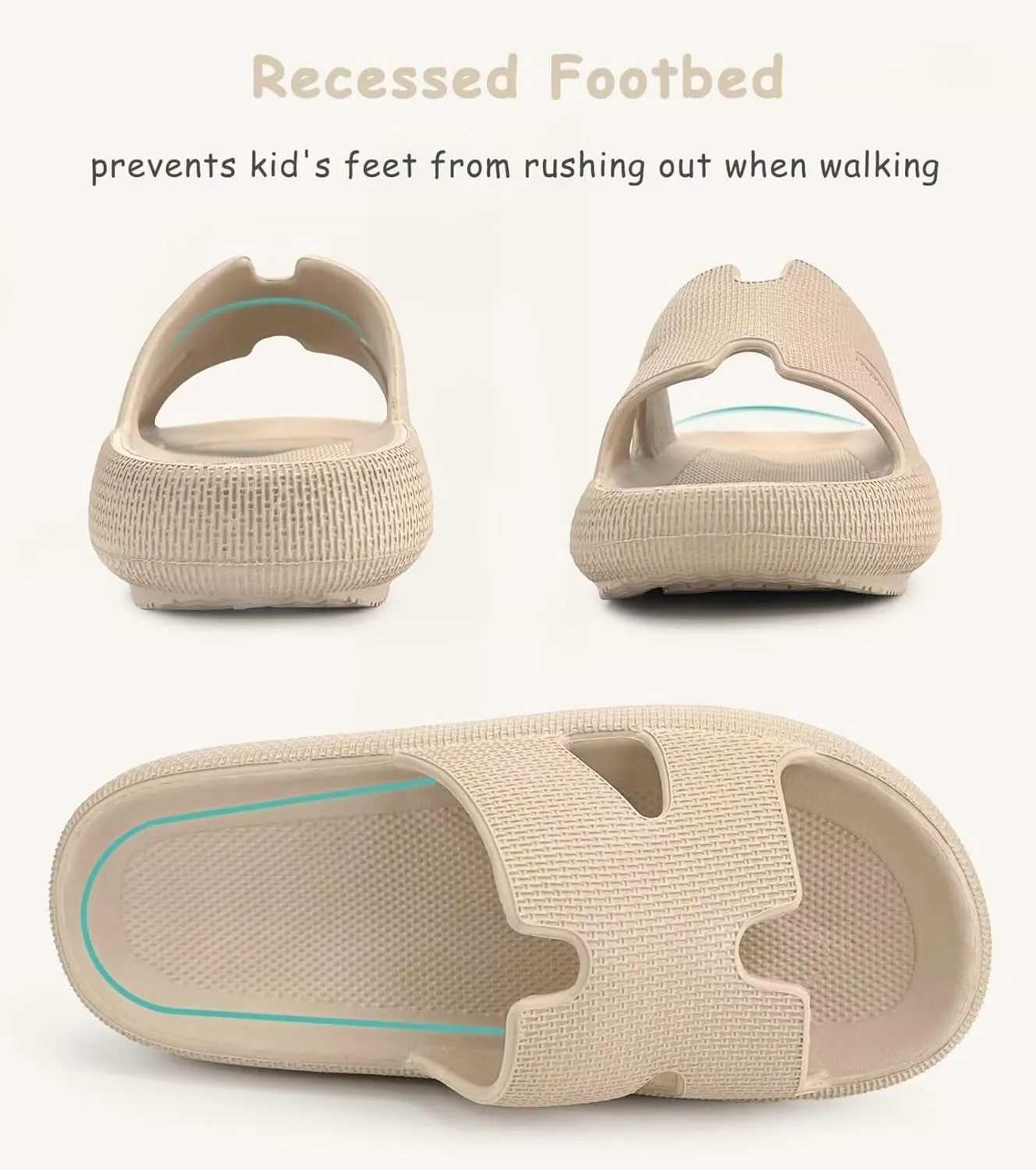 Cubufly Cloud Slides for Kids丨Boys Girls Shower Slippers Slip on Sandals丨Non-Slip Open Toe Pillow Slippers Sandals丨Quick Drying Summer Beach Pool Shoes