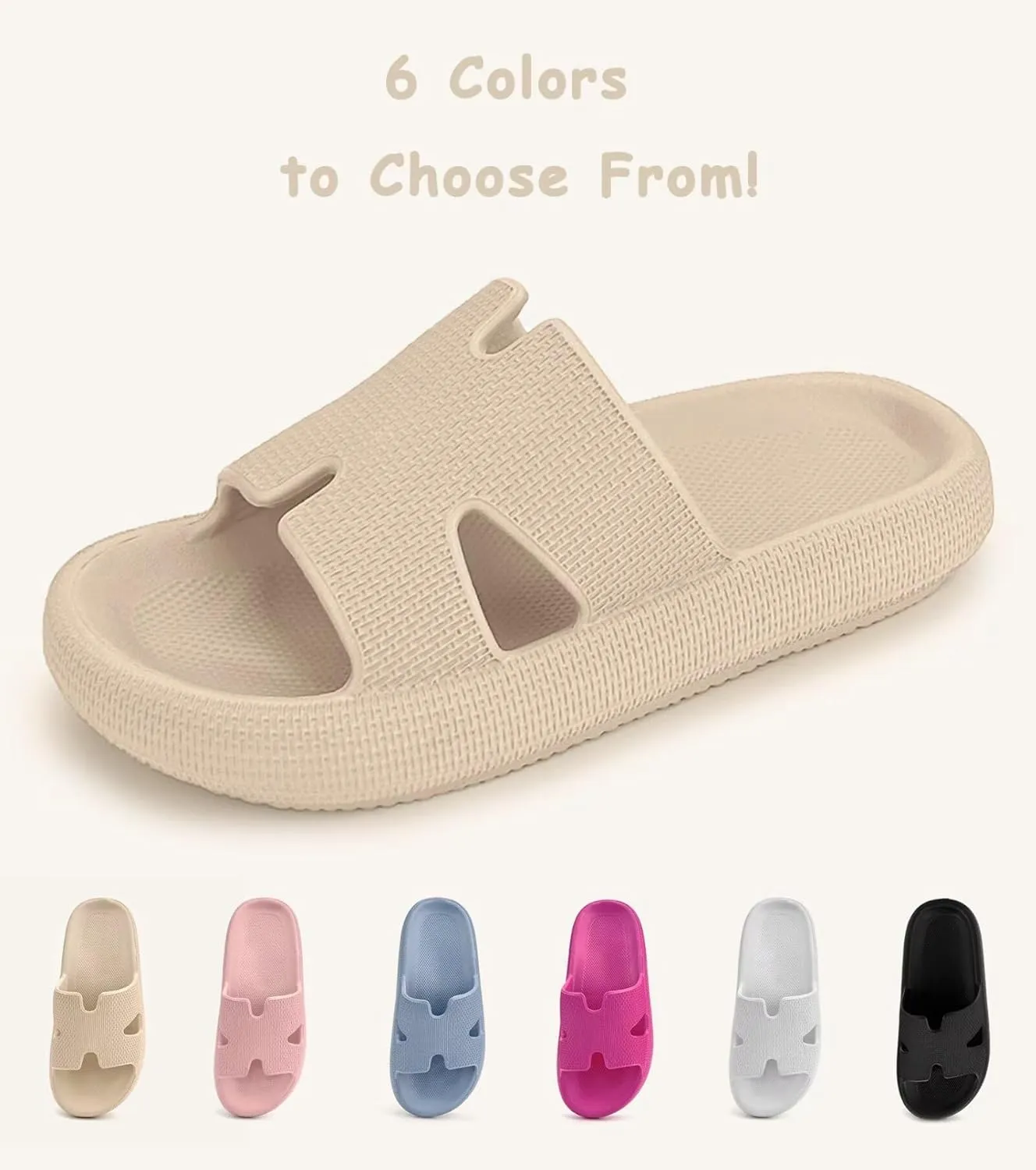Cubufly Cloud Slides for Kids丨Boys Girls Shower Slippers Slip on Sandals丨Non-Slip Open Toe Pillow Slippers Sandals丨Quick Drying Summer Beach Pool Shoes