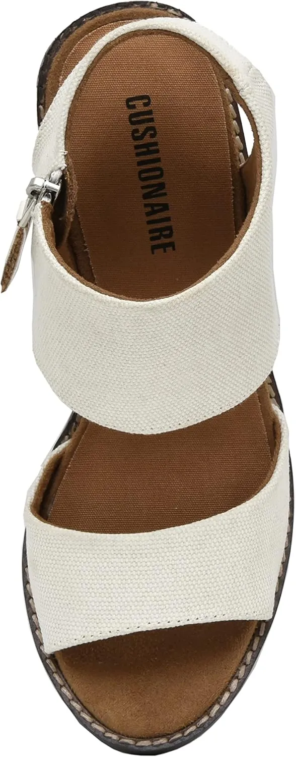 CUSHIONAIRE Women's Rosanna cut out sandal  Memory Foam and Wide Widths Available