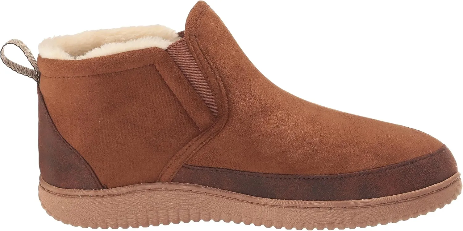 Dearfoams Men's Spencer Microsuede Indoor/Outdoor Comfort Boot with Fleece Lining