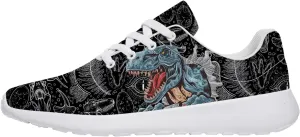 Dinosaur Sneakers Mens Womens Tennis Shoes Wild Trex Dinosaur Walking Running Shoes Gifts for Dino Lover,US Size 8.5 Women/7 Men Black